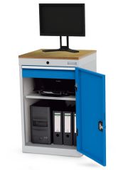 Computerschrank stationr, Tiefe 500 mm, 1 x Schublade, 1 x Fachboden, 1 x Flgeltre