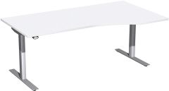Elektro-Hubtisch rechts hhenverstellbar, 1800x1000x650-1250, Wei/Silber
