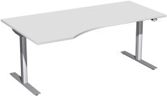 Elektro-Hubtisch links hhenverstellbar, 1800x1000x650-1250, Lichtgrau/Silber