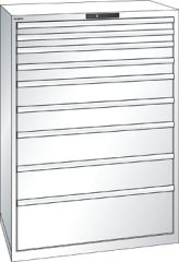 Schubladenschrank 9 Schubladen 1023x725x1450 RAL 9010 Lista 54x36E 12.550.110