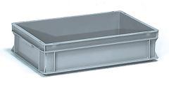 Eurokasten 600 x 400 x 145 mm grau, 2 Muschelgriffe