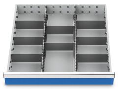 Schubladeneinteilung R 24-24 mit Metalleinteilung fr Front 100 mm