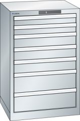 Schubladenschrank 7 Schubladen 564x572x850 RAL 7035 Lista 27x27E 78.108.020