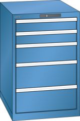 Schubladenschrank 5 Schubladen 564x725x850 RAL 5019 Lista 27x36E 78.142.040