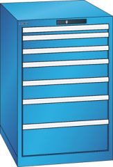 Schubladenschrank 7 Schubladen 564x725x850 RAL 5012 Lista 27x36E 14.404.010