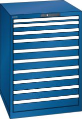 Schubladenschrank 10 Schubladen 717x725x1000 RAL 5010 Lista 36x36E 14.507.090
