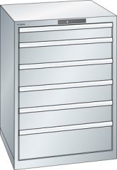 Schubladenschrank 6 Schubladen 717x725x1000 RAL 7035 Lista 36x36E 14.509.020