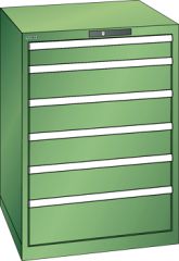 Schubladenschrank 6 Schubladen 717x725x1000 RAL 6011 Lista 36x36E 14.509.030