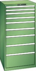 Schubladenschrank 9 Schubladen 717x725x1450 RAL 6011 Lista 36x36E 78.310.030