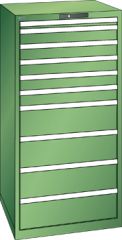Schubladenschrank 10 Schubladen 717x725x1450 RAL 6011 Lista 36x36E 14.512.030
