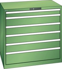 Schubladenschrank 6 Schubladen 1023x725x1000 RAL 6011 Lista 54x36E 78.186.030