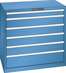 Schubladenschrank 6 Schubladen 1023x725x1000 RAL 5019 Lista 54x36E 78.291.040