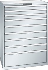 Schubladenschrank 9 Schubladen 1023x725x1450 RAL 7035 Lista 54x36E 78.307.020
