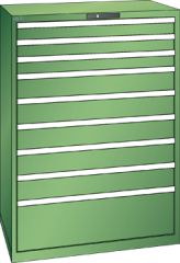Schubladenschrank 9 Schubladen 1023x725x1450 RAL 6011 Lista 54x36E 78.307.030