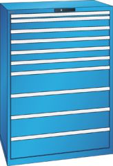 Schubladenschrank 10 Schubladen 1023x725x1450 RAL 5012 Lista 54x36E 78.193.010