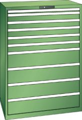 Schubladenschrank 10 Schubladen 1023x725x1450 RAL 6011 Lista 54x36E 78.193.030