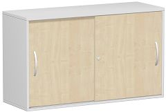 Anstell-Schiebetrenschrank Oberboden 25 mm, mit Stellfen, abschliebar, 1200x425x720, Ahorn/Lichtgrau