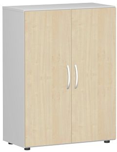 Flgeltrenschrank mit Standfen, inkl. Trdmpfer, nicht abschliebar, 800x420x1104, Ahorn/Lichtgrau