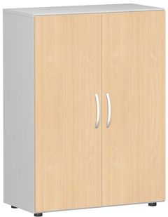 Flgeltrenschrank mit Standfen, inkl. Trdmpfer, nicht abschliebar, 800x420x1104, Buche/Lichtgrau