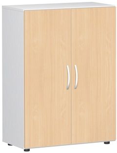 Flgeltrenschrank mit Standfen, inkl. Trdmpfer, nicht abschliebar, 800x420x1104, Buche/Wei