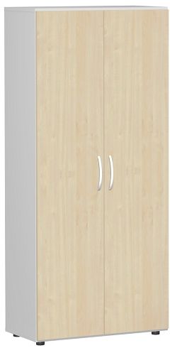 Flgeltrenschrank mit Standfen, inkl. Trdmpfer, abschliebar, 800x420x1808, Ahorn/Lichtgrau