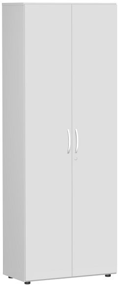 Garderobenschrank mit ausziehbarem Garderobenhalter, mit Standfen, inkl. Trdmpfer, abschliebar, 800x420x2160, Lichtgrau/Lichtgrau