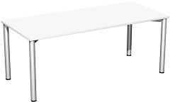 Schreibtisch feste Hhe, 1800x800x720, Wei/Silber