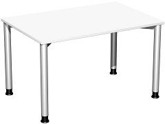 Schreibtisch hhenverstellbar, 1200x800x680-800, Wei/Silber