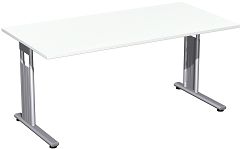 Schreibtisch hhenverstellbar, 1600x800x680-820, Wei/Silber