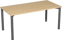 Konferenztisch Rundfu feste Hhe, 1600x800x720, Buche/Anthrazit