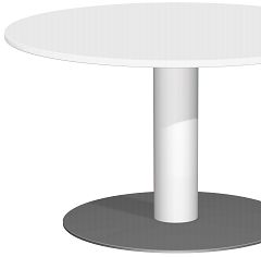 Konferenztisch Tellerfu, Kreisform, feste Hhe, D-900x720, Lichtgrau