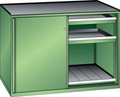 Schubladenschrank Schiebetren 1430x780x1020 RAL 6011 Lista 36x36E 79.482.030