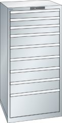 Schubladenschrank 9 Schubladen 717x725x1450 RAL 7035 Lista 36x36E 78.312.020