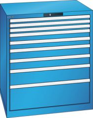 Schubladenschrank 9 Schubladen 870x725x1000 RAL 5012 Lista 45x36E 78.705.010