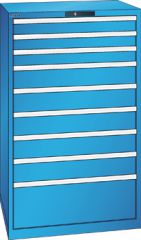 Schubladenschrank 9 Schubladen 870x725x1450 RAL 5012 Lista 45x36E 78.709.010
