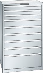 Schubladenschrank 9 Schubladen 870x725x1450 RAL 7035 Lista 45x36E 78.708.020