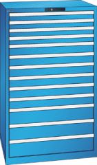 Schubladenschrank 13 Schubladen 870x725x1450 RAL 5012 Lista 45x36E 78.716.010
