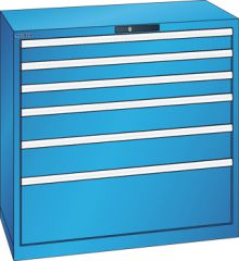 Schubladenschrank 6 Schubladen 1023x572x1000 RAL 5012 Lista 54x27E 78.756.010