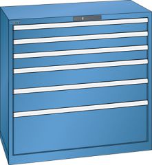 Schubladenschrank 6 Schubladen 1023x572x1000 RAL 5019 Lista 54x27E 78.756.040