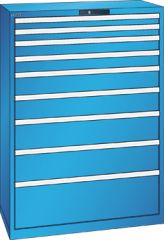 Schubladenschrank 9 Schubladen 1023x572x1450 RAL 5012 Lista 54x27E 78.766.010