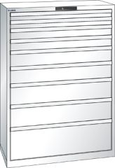 Schubladenschrank 9 Schubladen 1023x572x1450 RAL 9010 Lista 54x27E 78.766.110