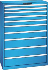 Schubladenschrank 10 Schubladen 1023x572x1450 RAL 5012 Lista 54x27E 78.771.010