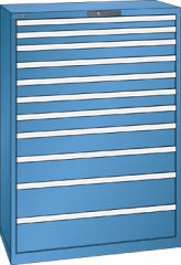 Schubladenschrank 11 Schubladen 1023x572x1450 RAL 5019 Lista 54x27E 78.775.040