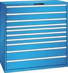 Schubladenschrank 10 Schubladen 1431x725x1450 RAL 5012 Lista 78x36E 78.869.010