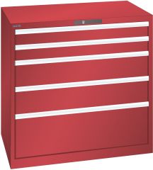 Schubladenschrank 5 Schubl. 1023x725x1000 RAL 3003 Lista 54x36E 79.391.070