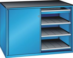 Schubladenschrank Schiebetren 1430x627x1020 RAL 5012 Lista 36x27E 79.425.010