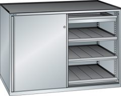 Schubladenschrank Schiebetren 1430x627x1020 RAL 7035 Lista 36x27E 79.424.020