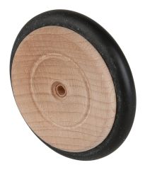 Holzrad A50.060, Produkttyp: Rder, Material/Art des Radkrpers: Holz, Material der Laufflche: Gummi schwarz, Lager: Gleitlager,  Rad:  63 mm