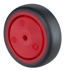 Gummirad A85.076.F003, Produkttyp: Rder, Material/Art des Radkrpers: Kunststoff rot, Material der Laufflche: thermoplastischer Gummi grau, Lager: Kugellager,  Rad:  75 mm, Tragkraft: 60 kg