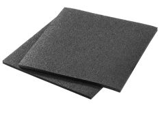 Anti-Rutsch-Matte aus Gummi, schwarz, Gleitreibbeiwert 0,6, Stärke 8 mm, Mattenware, LxB 300x300 mm, VE 10 Stück